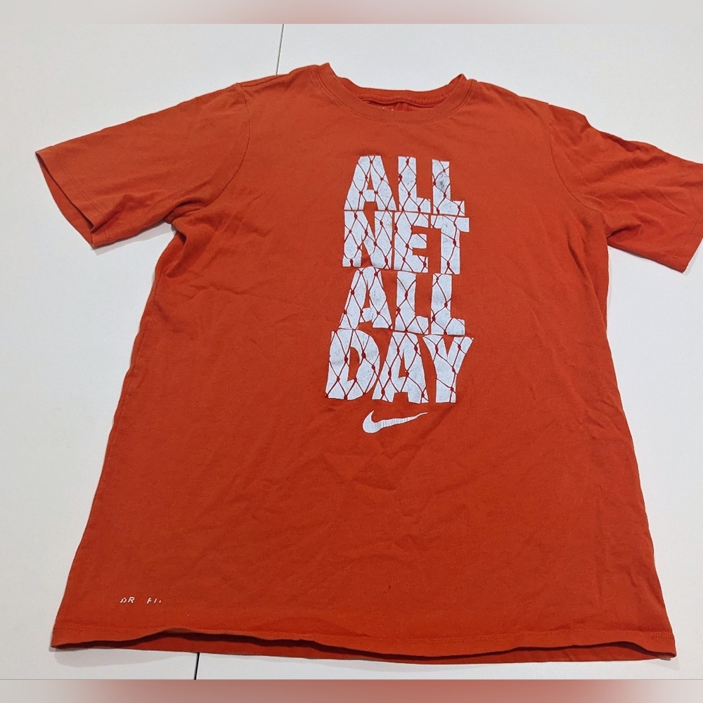 Nike Boys Xl Orange T Shirt Small Hole Circled In Photo